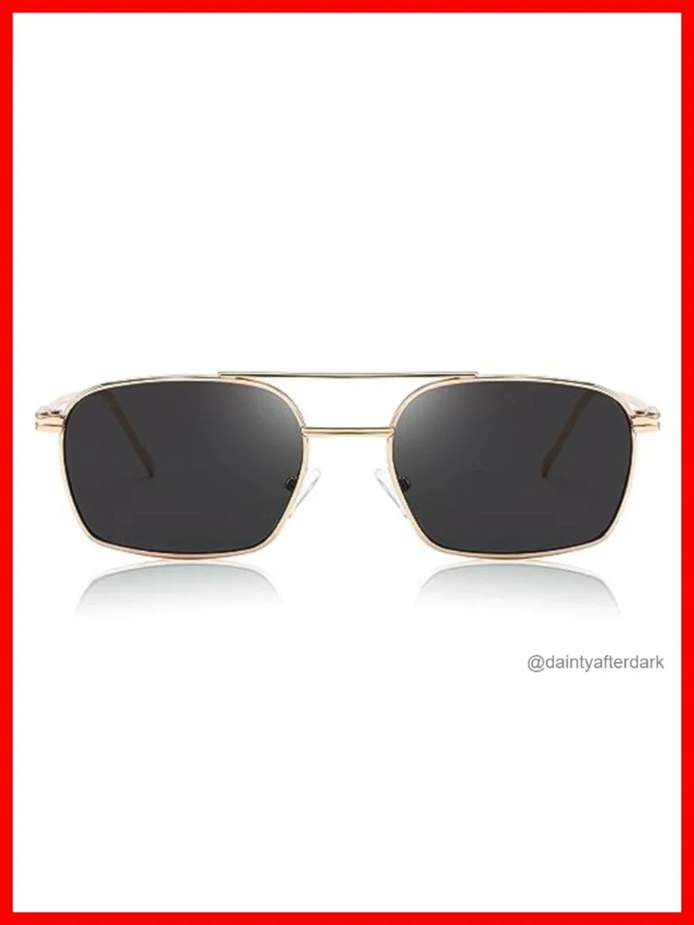 Vintage Square Aviator Sunglasses Metal Frame UV Protection Retro Trendy